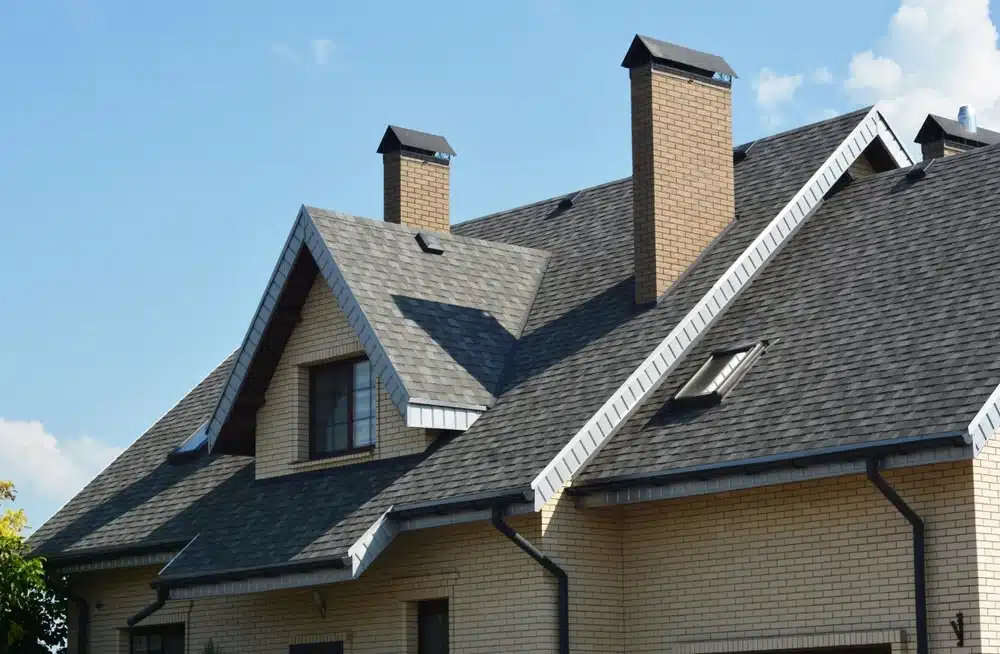 Asphalt shingle roof on a home