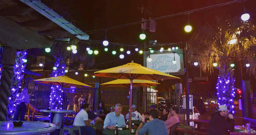 JellyFish patio lighting over a commercial patio